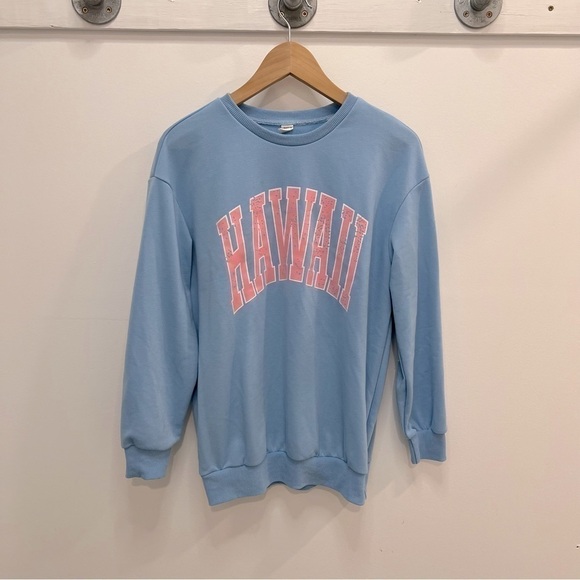 shein Hawaii eggshell blue sweatshirt like new - Picture 1 of 7